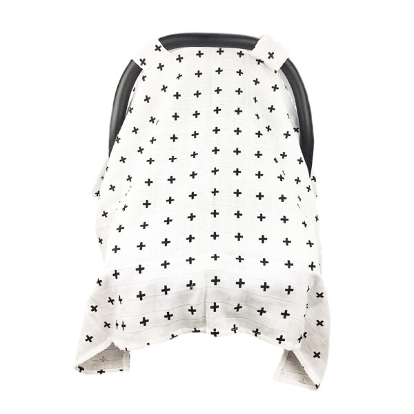 Breathable Muslin Cotton Baby Car Seat Canopy Cross Stroller Cover