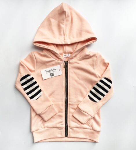 Pink Stripe Patch children Streetstyle Cotton hoodies