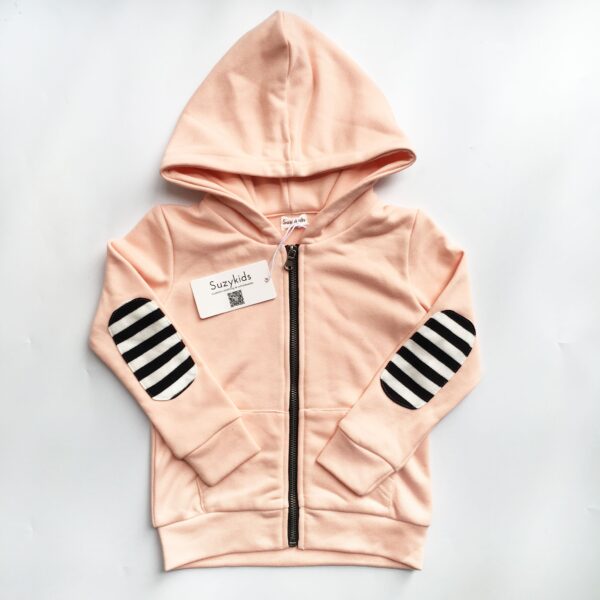 Pink Stripe Patch children Streetstyle Cotton hoodies