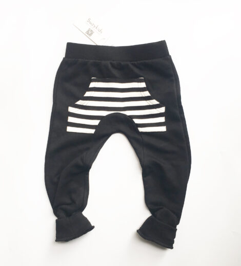 Black Baby Kids Fashion Harem Stripe Pants