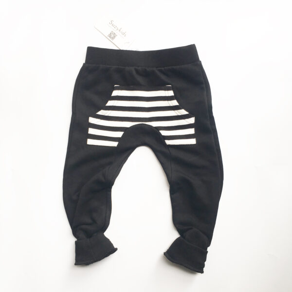 Black Baby Kids Fashion Harem Stripe Pants