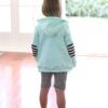 Mint Stripe Patch Children Streetstyle Cotton zippper-up hoodies - Image 3