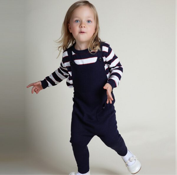 Suzykids Baby Navy Unisex Navy Pure Cotton Cool Knitting Overalls Rompers